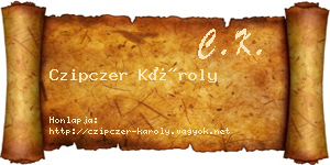Czipczer Károly névjegykártya
